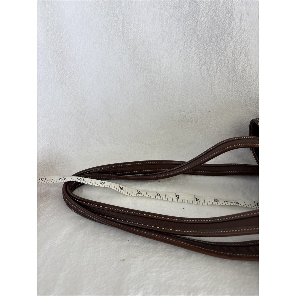 Vintage COACH Bleecker Linen Tote Bag Brown Leather 6122 90s USA - Picture 11 of 15